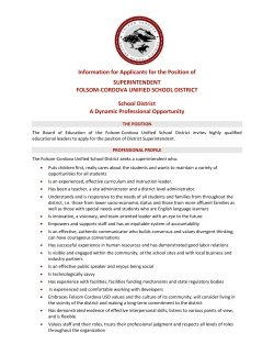 Information for Applicants for the Position of SUPERINTENDENT