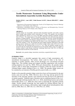 Textile Wastewater Treatment Using Biogranules Under Intermittent