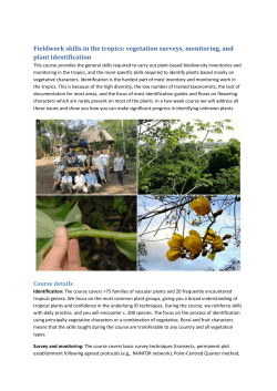 Fieldwork skills in the tropics: vegetation surveys, monitoring, and