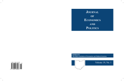 journal of economics and politics - Ohio Association of Economists