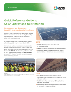 Quick Reference Guide to Solar Energy and Net