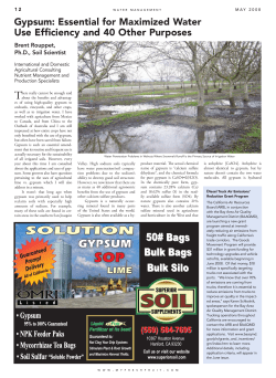 Gypsum: Essential for Maximized Water Use Efficiency and 40 Other