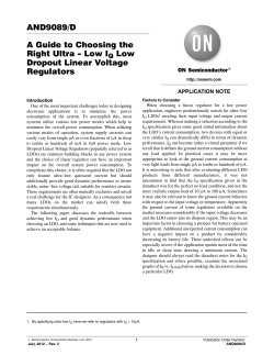 AND9089 - Guide to choosing the right LDO Linear Voltage Regulator
