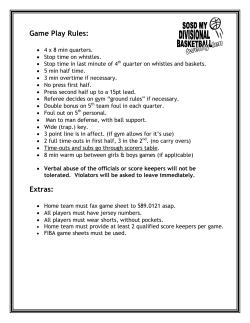 Game Play Rules: Extras: