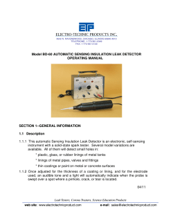 Model BD-60 AUTOMATIC SENSING INSULATION LEAK