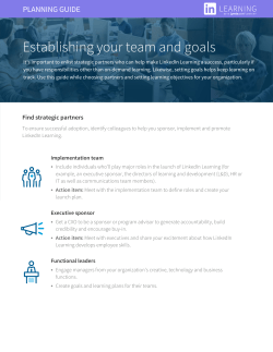 Establishing your team and goals