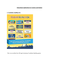 Educational Applications for Teachers and Student 1. Vocabulary