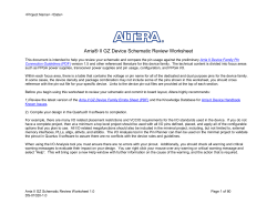 Arria II GZ Schematic Review Worksheet