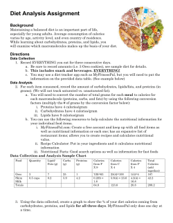 Diet Analysis Assignment Background