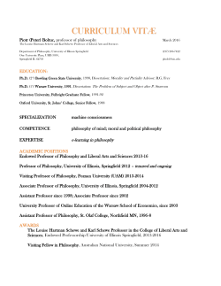 cv - University of Illinois Springfield