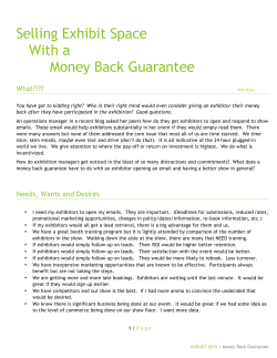 Selling Exhibit Space With a Money Back