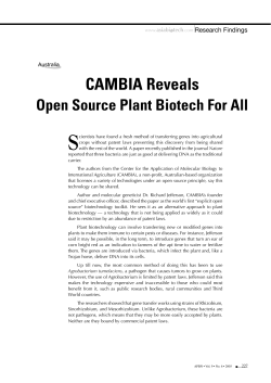 CAMBIA Reveals Open Source Plant Biotech For All &bull; Japanese