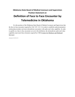 Definition of Face to Face Encounter by Telemedicine in Oklahoma