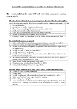 Section 504 accommodations to consider for students with dyslexia