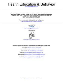 Healthy People: A 2020 Vision for the Social