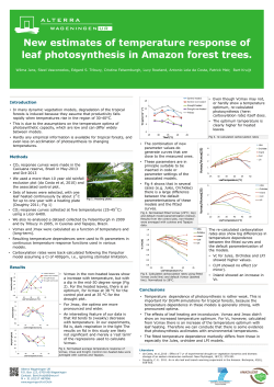 New estimates of temperature response of leaf