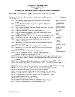 Grades 9-12 Standards and Benchmarks aligned with ITBS/ITED