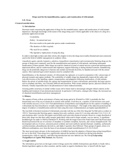 Drugs used for the immobilization, capture, and translocation of wild