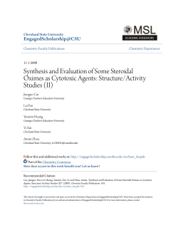 Synthesis and Evaluation of Some Steroidal Oximes as Cytotoxic