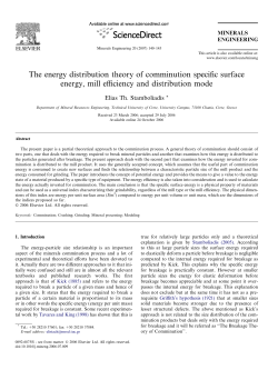 The energy distribution theory of comminution specific