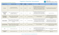 Cognitive Function Assessments - Lunder