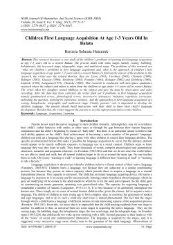 Children First Language Acquisition At Age 1-3