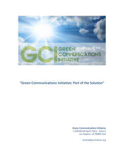 GCI - Green Communications Initiative