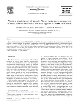 Ab initio spectroscopy of Van der Waals molecules