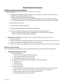 2016 BPE Open Board Positions