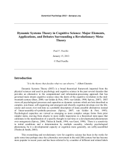 Dynamic Systems Theory in Cognitive Science