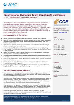 International Systemic Team Coaching&reg; Certificate
