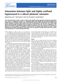 Interaction between light and highly confined hypersound in a