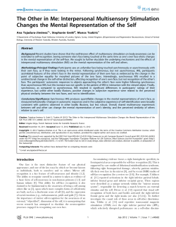 Interpersonal Multisensory Stimulation Changes the Mental