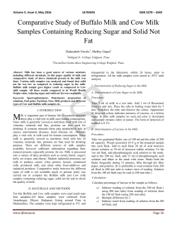Comparative Study of Buffalo Milk and Cow Milk