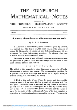 A property of quartic curves with two cusps and one node
