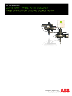 AV410, AV411, AV412, AV420 and AV422 Single and dual input