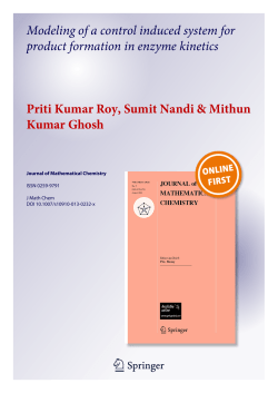 Modeling of a control induced system for product formation in