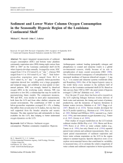 Sediment and Lower Water Column Oxygen Consumption in the