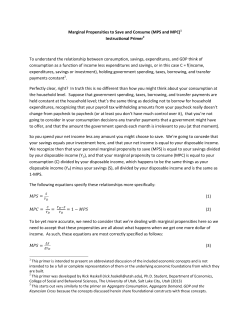 Marginal Propensities to Save and Consume