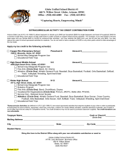 EXTRACURRICULAR ACTIVITY TAX CREDIT CONTRIBUTION