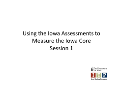 Iowa Core - Iowa Testing Programs