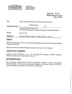 June 25-13 Halifax Council - Approval of Economic Actions Years 3-5