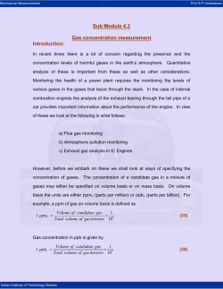 Sub Module 4.3 Gas concentration measurement Introduction