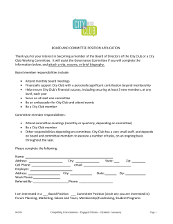 BOARD AND COMMITTEE POSITION