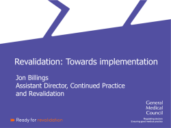 Jon Billings Revalidation Presentation