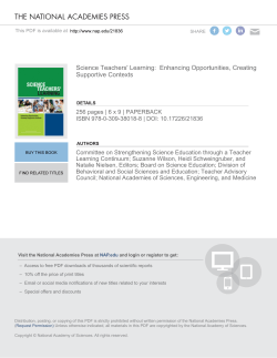Science Teachers` Learning: Enhancing Opportunities