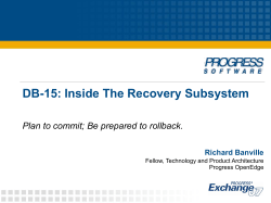 DB-15: Inside The Recovery Subsystem