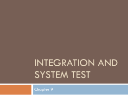 Integration and system test