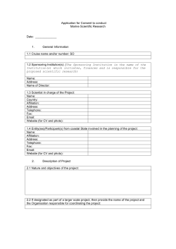 Application for Consent to conduct