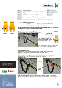 EXCEL&reg; Chain shortening clutch &bull; Material